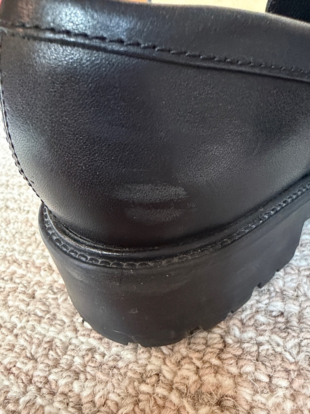 Vagabond Black Leather Chunky Loafers - Picture 4 of 6